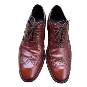 Cole Haan British Tan-Dark Chocolate Classic Modern Wingtip Lace Up Men Sz 10
